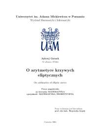 O arytmetyce krzywych eliptycznych