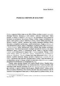 Joanna Hańderek, Pojęcia i definicje kultury