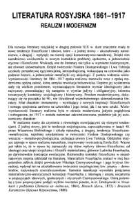 Literatura Rosyjska 1861-1917 Realizm i Modernizm