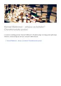 Konrad Wallenrod – zdrajca czy bohater? Charakterystyka ...