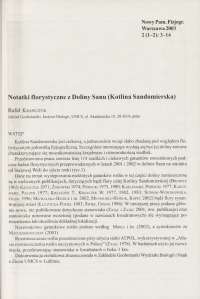 Notatki florystyczne z Doliny Sanu (Kotlina Sandomierska)