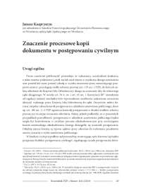 Znaczenie procesowe kopii dokumentu w postępowaniu ...