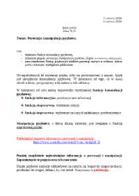 Temat: Perswazja i manipulacja językowa. Od najmłodszych ...
