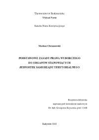 Podstawowe zasady prawa wyborczego do organów ...