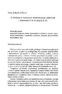O różnych formach wypowiedzi ustnych i pisemnych w ...