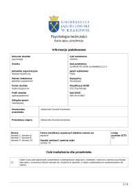 Psychologia Twórczości - Karta Opisu Przedmiotu
