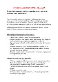 Przewroty gimnastyczne w przód i w tył - Ćwiczenia zwinnościowo-akrobatyczne dla klasy IV