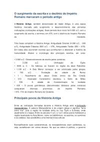 História Antiga ou Idade Antiga.