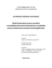 Model doskonalenia procesu produkcji w przedsiębiorstwie ...