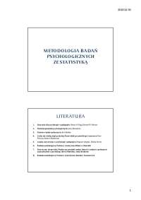 METODOLOGIA BADAŃ PSYCHOLOGICZNYCH ZE ...