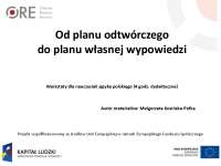Od planu odtwórczego do planu własnej wypowiedzi