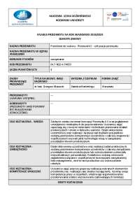 Przemysł 4.0 - Cyfryzacja Przemysłu: Syllabus Kursu