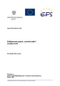 Definiowanie pojęcia „mechatronika” 311[50].O1.01