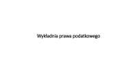 Wykładnia prawa podatkowego