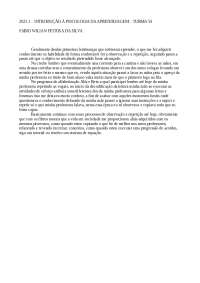 INTRODUÇÃO À PSICOLOGIA DA APRENDIZAGEM
