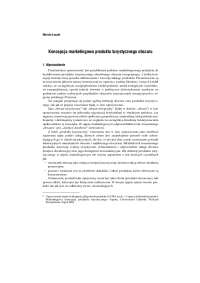 Koncepcja marketingowa produktu turystycznego obszaru