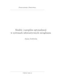 Modele i narzędzia optymalizacji w systemach ...