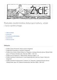 Postulaty modernistów dotyczące kultury, sztuki i życia ...