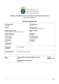 Historia, współczesność i przyszłość myśli psychologicznej