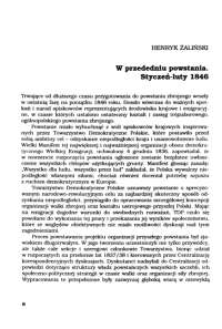 W przededniu powstania. Styczeń-luty 1846