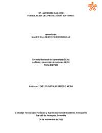 formulación de proyectos de software