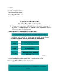 Metodología de investigación: Taller sobre título, formulación y objetivos de un proyecto 