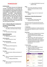 Nursing Pharmacology Notes