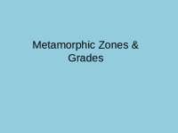Metamorphic Zones and Grade