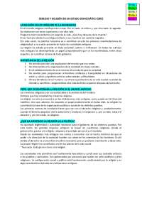 Apuntes para el examen de la asignatura de Derecho y Religión