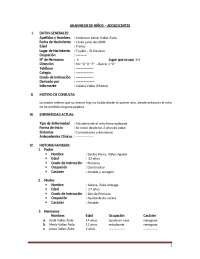 ANAMNESIS PSICOLOGICA DE NIÑOS