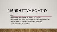 Narrative Poetry