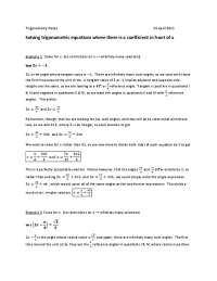 Solving trigonometric equations where there is a coefficient in ...