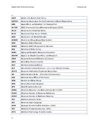 Department of Human Services Acronym List