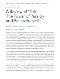 A Review of “Grit – The Power of Passion and Perseverance”