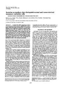 Keratins as markers that distinguish normal and tumor-derived ...