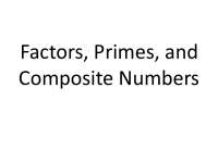 Factors, Primes & Composite Numbers