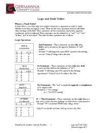 Logic and Truth Tables: A Comprehensive Guide for Students