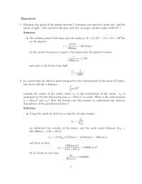 Homework 1. Estimate the speed of the planet mercury ...
