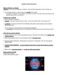 Weather and Climate: Understanding Atmospheric Conditions and Climate Patterns
