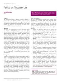 Policy on Tobacco Use