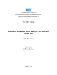 Identification of Dangerous Driving Behaviour Using ...