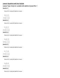 Solve for variable with additive inverse Part 1