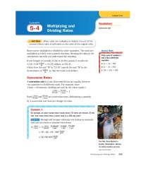 Multiplying and Dividing Rates