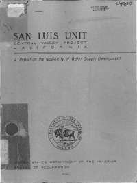 San Luis Unit, Central Valley Project, California, A Report on ...