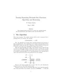 Turning Repeating Decimals Into Fractions