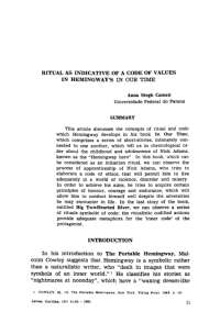 RITUAL AS INDICATIVE OF A CODE OF VALUES IN ...