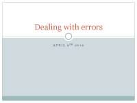Dealing with errors
