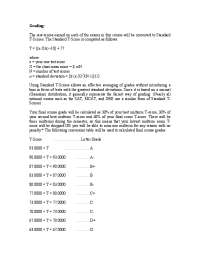 Grading: The raw scores earned on each of the exams in this ...