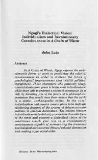 Ngugi's Dialectical Vision: Individualism and Revolutionary ...