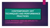 Contemporary art techniques and performance practices